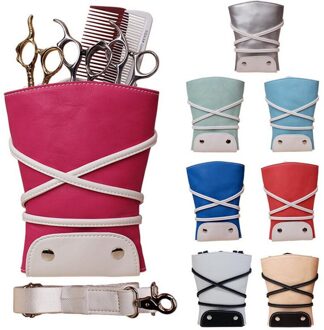8 Kleur Haar Schaar Lederen Tas Kit Case Scharen Zakken Taille Riem Kapper Packet Salon Holster Kappers Schaar Zak Oranje