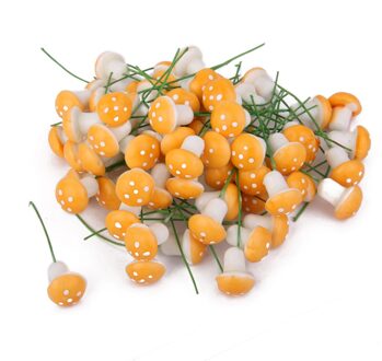 8 Kleur Kiezen 100 Stuks Miniatuur Schuim Paddestoel Beeldje Terrarium Bonsai Tuin Decor Micro Landschap Oranje