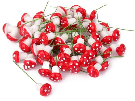 8 Kleur Kiezen 100 Stuks Miniatuur Schuim Paddestoel Beeldje Terrarium Bonsai Tuin Decor Micro Landschap Rood