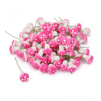 8 Kleur Kiezen 100 Stuks Miniatuur Schuim Paddestoel Beeldje Terrarium Bonsai Tuin Decor Micro Landschap roos rood