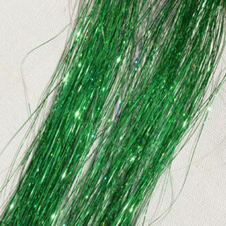 8 Kleuren 1 Zak Haar Klatergoud Sparkle Glitter Extensions Hoogtepunten Valse Haar Strengen Partij Accessoires Voor Meisjes Party groen