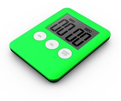 8 Kleuren Eenvoudige Vierkante Lcd Digital Koken Timer Student Leren Timer Keuken Bell Stopwatch Voor Keuken Bakken Countdown groen