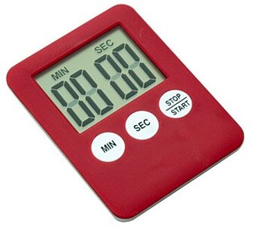 8 Kleuren Eenvoudige Vierkante Lcd Digital Koken Timer Student Leren Timer Keuken Bell Stopwatch Voor Keuken Bakken Countdown Rood