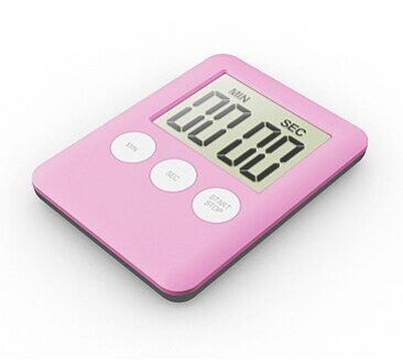 8 Kleuren Eenvoudige Vierkante Lcd Digital Koken Timer Student Leren Timer Keuken Bell Stopwatch Voor Keuken Bakken Countdown Roze