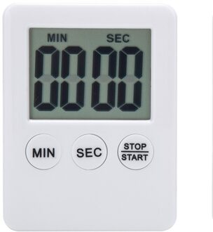 8 Kleuren Eenvoudige Vierkante Lcd Digital Koken Timer Student Leren Timer Keuken Bell Stopwatch Voor Keuken Bakken Countdown wit