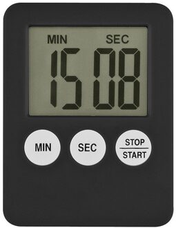 8 Kleuren Eenvoudige Vierkante Lcd Digital Koken Timer Student Leren Timer Keuken Bell Stopwatch Voor Keuken Bakken Countdown zwart