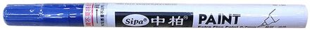 8 Kleuren Waterdicht Autobanden Loopvlak Cd Metalen Permanente Verf Marker 0.7 Mm Extra Fijne Punt Verf Marker Pen auto Accessoires blauw