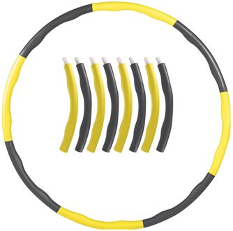 8 Knopen 95Cm Sport Hoepel Fitnessapparatuur Afneembare Schuim Ring Volwassen Gymnastische Cirkel Dunne Taille Oefening Hoepel geel