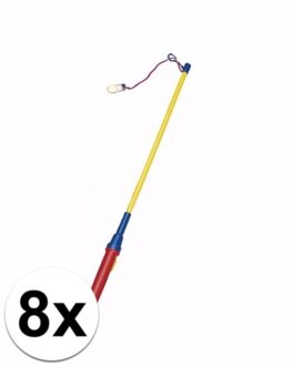 8 lampionnen lichtjes aan een stok Multi