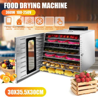 8 Layers Commercial Professional Fruit Food Dryer Stainless Steel Food Fruit Vegetable Pet Meat Air Dryer Electric Dehydrator