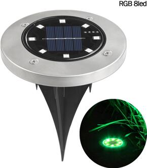 8 Led Solar Licht Wit/Warm Wit/Rgb Buiten Waterdichte Zonne-straat Licht Tuin Begraven Trap Lamp Ondergrondse dek Lamp