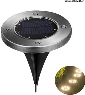 8 Led Solar Licht Wit/Warm Wit/Rgb Buiten Waterdichte Zonne-straat Licht Tuin Begraven Trap Lamp Ondergrondse dek Lamp