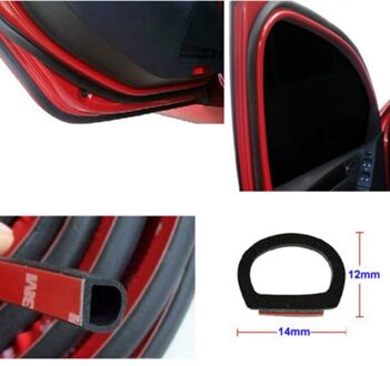 8 Meter Grote D (14 Mm * 12 Mm) type 3M Auto Motor Deur Afdichting Strip Afdichting Rubberen Afdichting Geluidsisolatie Tochtstrip Seals Hollow
