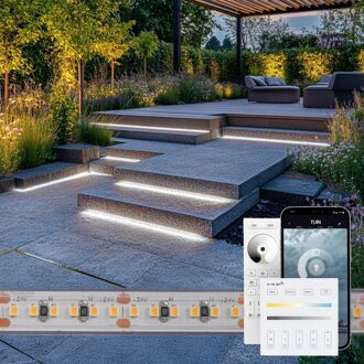 8 meter helder wit led strip voor buiten complete set