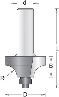 8 Mm Afrondfrees Met Onderlager 31.8X52X9.5