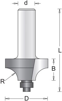 8 Mm Afrondfrees Met Onderlager 38.1X55X12.7