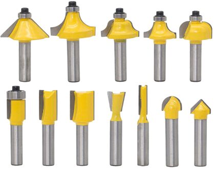 8 Mm Hout Cutter Carbide Schacht Mill Houtbewerking Trimmen Graveren Carving Snijgereedschap 12 Pcs Frees Router Bit Set 12stk