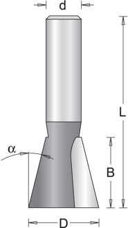 8 Mm Zwaluwstaartfrees 12.7X49X14