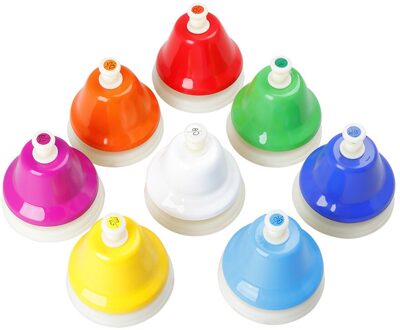 8 Notes Kleurrijke Hand Percussie Onderwijs Chromatische Bell Muziekinstrument Set Musical Speelgoed Voor Kinderen Kindje Vroege Onderwijs Desk bells