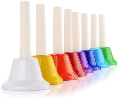 8 Notes Kleurrijke Hand Percussie Onderwijs Chromatische Bell Muziekinstrument Set Musical Speelgoed Voor Kinderen Kindje Vroege Onderwijs hand- bells reeks