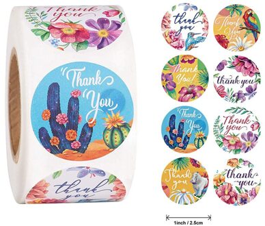 8 Ontwerpen Bloemen Dank U Stickers Ronde Dier Envelop Decor Seal Label Bakken Pakket Scrapbooking Briefpapier Sticker A 300stk