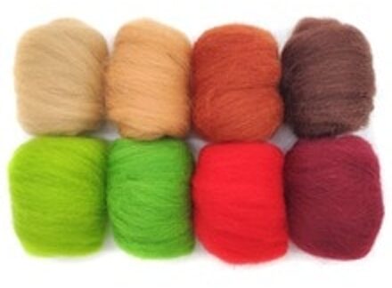 8 Pack Naaldvilten Wol Roving 10G X 8 Kleur Totaal 80G Merino Wol 70S (19 micron) milieuvriendelijke Natuurlijke (NO.13)