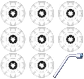 8 Pack Roller Skate Wielen Met Lagers Geïnstalleerd Lichtgevende Quad Licht Up Wielen Voor Dubbele Rij Schaatsen En Skateboard