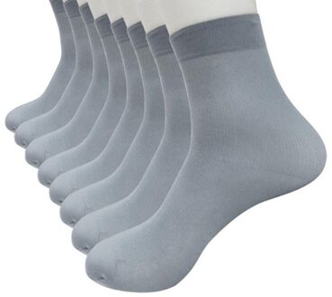 8 Pairs Sokken Unisex Vrouwen Mannen Sokken Ultra-Dunne Elastische Silky Korte Silk Bamboevezel Ademend Zwarte Business Mannen sokken Meias Grijs