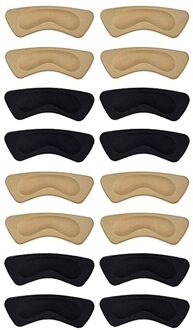 8 Pairs Spons Onzichtbare Terug Soft Hak Pads Voor Hoge Hak Schoenen Grip Lijm Liner Kussen Insert Pads inlegzolen