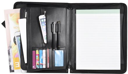 8 pakketten portfolio Bestand Map A4 PU Ringband Display Notebook Mappen Met Rekenmachine Document Bag Organizer Business