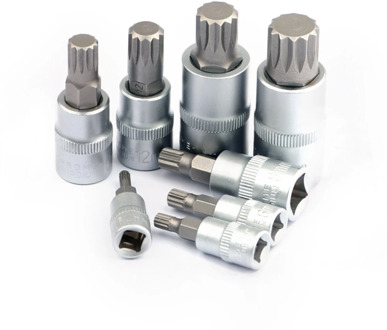 8 pcs 1/4" 3/8" 1/2" Torx Bit Socekt Set Adapter Allen Key Spline Bits Universal Head For Torque Spanner Ratchet Socket Wrench