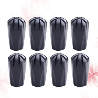 8 Pcs/2 Sets Tpr Tips Trekking Cane Tip Protectors Wandelingspool Vervanging Wandelstok Hoofd Beschermen Apparatuur Accessoire (Zwart