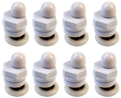 8 Pcs 27Mm Diameter Dubbele Wielen Vervanging Douche Deur Roller Runner Wiel