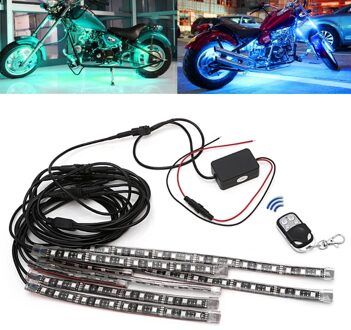 8 Pcs 5050 SMD Strip Flexibele RGB Knipperlicht LED Afstandsbediening Motorfiets