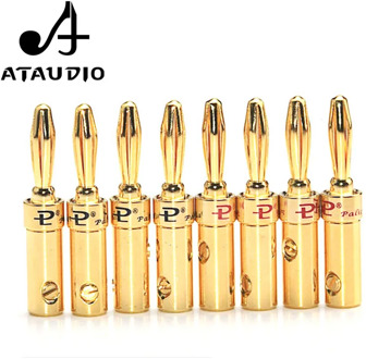 8 PCS ATAUDIO Gold-plated Speaker Banana Plug DIY HiFi Banana Jack Audio Cable Connectors 4mm
