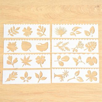 8 Pcs Bladeren Thema Embossing Papieren Kaart Template Gelaagdheid Stencils Voor Muren Schilderen Scrapbooking Stempel Album Decor