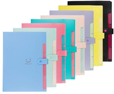 8 Pcs Brief A4 Papier Uitbreiden Bestandsmap Zakken Plastic Uitbreidbaar Bestand Jassen Accordeon Map Document Houder