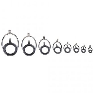 8 Pcs Fishing Rod Guide Oval Fishing Rod Eyes Guides Line Rings Pole Repair Kit Mixed Size Double Leg Rings