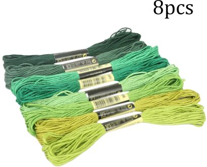 8 Pcs Multicolor Kruissteek Draden Katoen Naaien Strengen Borduurgaren Floss Streng Kit Diy Naaien Hand Breien Tool groen