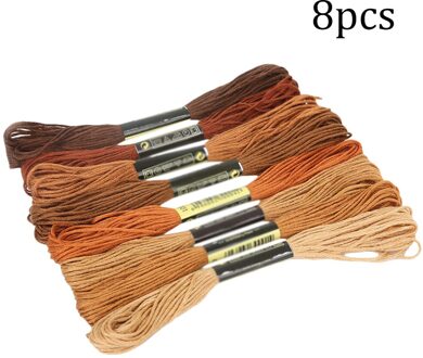 8 Pcs Multicolor Kruissteek Draden Katoen Naaien Strengen Borduurgaren Floss Streng Kit Diy Naaien Hand Breien Tool koffie