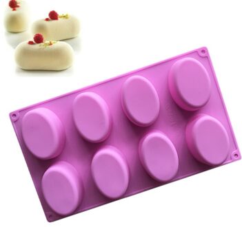 8 Pcs Ovale Ei-Vormige Handgemaakte Zeep Maken Van Mallen Tool Jelly Pudding Mold Food Grade Silicone Mold Diy Bakken tool