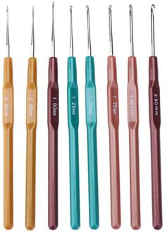 8 pcs Plastic Handvat Aluminium Head Haaknaalden Trui Naalden Kit 0.65/0.8/1.0/1.25/ 1.5/1.75/1.9/2.5mm
