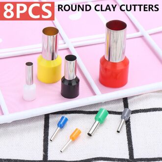 8 Pcs Rvs Polymer Clay Cutters Ronde Punch Clay Sculpting Gereedschap Polymeer Klei Keramiek Aardewerk Gat Snijders