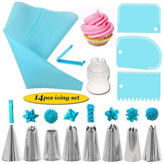 8 Pcs Stainless Steel Icing Piping Nozzles +1Pcs Pastry Icing Piping Cream Bag +1Pcs Converter +1Pcs Pocket clip +3Pcs Scraper