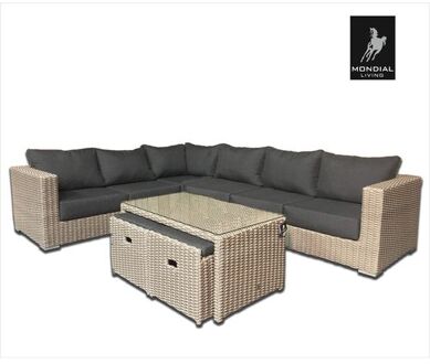 8-persoons Loungeset Formentera Ash Grey Hoekset Beige