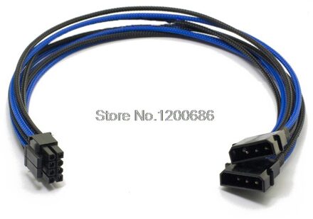 8-Pin PCIe om 2x Molex Power Kabel 8pin turn dubbele 4pin kabelboom