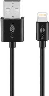 8-pins Lightning naar USB-A kabel - USB2.0 - tot 3A / zwart - 0,50 meter