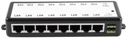 8 Poorten Poe Injector Poe Splitter Voor Cctv Netwerk Poe Camera Power Over Ethernet Ieee802.3Af