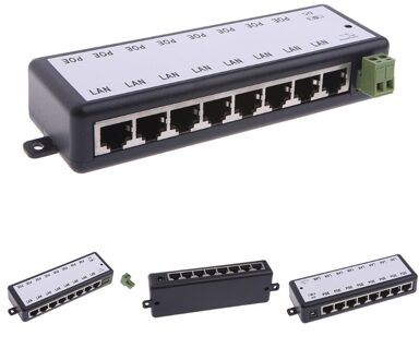 8 Port Poe Injector Voor Cctv Surveillance Ip Camera Power Over Ethernet Adapter