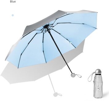 8 Ribben Pocket Mini Paraplu Anti Uv Paraguas Parasol Regen Winddicht Licht Opvouwbare Draagbare Paraplu Voor Vrouwen Mannen Kinderen Umbrella 1 lucht blauw